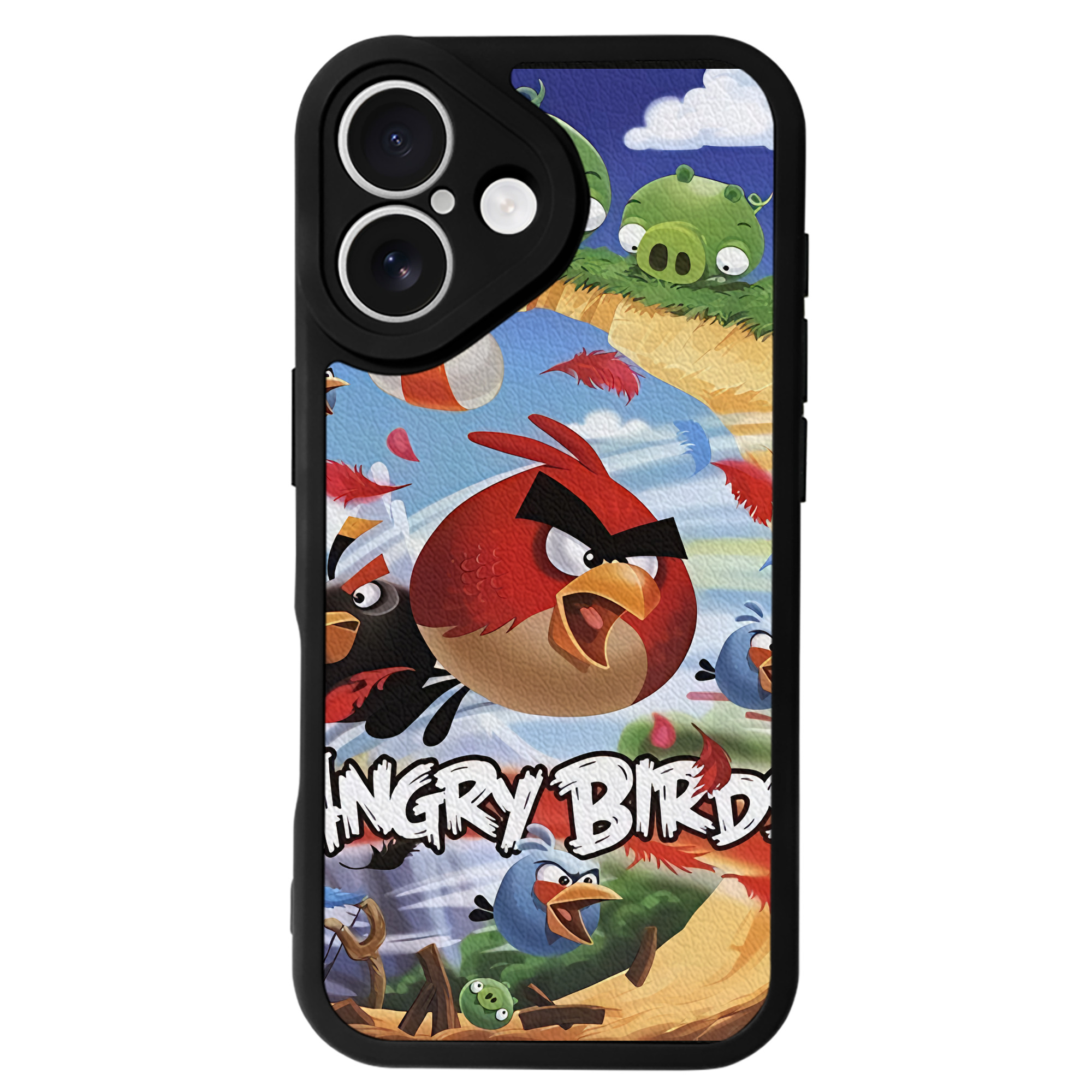 （画像用） Angry Birds アングリーバード 【iPhone 16シリーズ対応】シリコンスマホケース（レザー調） 材質：シリコン